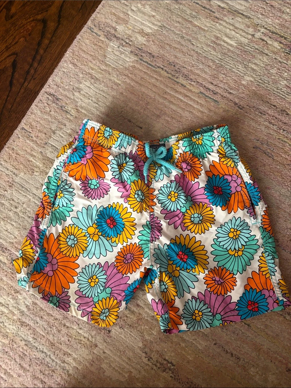 Vilebrequin Kids Floral Swim Shorts - Orange, Teal, Yellow, Pink, Purple, White